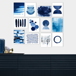 Wallity Set de 12 Cuadros Decorativos MDF Multicolor